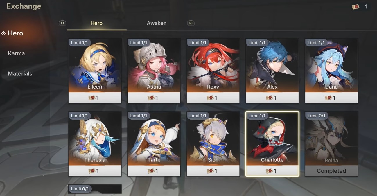 DragonSword: Awakening Helden-Roster für Tier-Listen-Planung