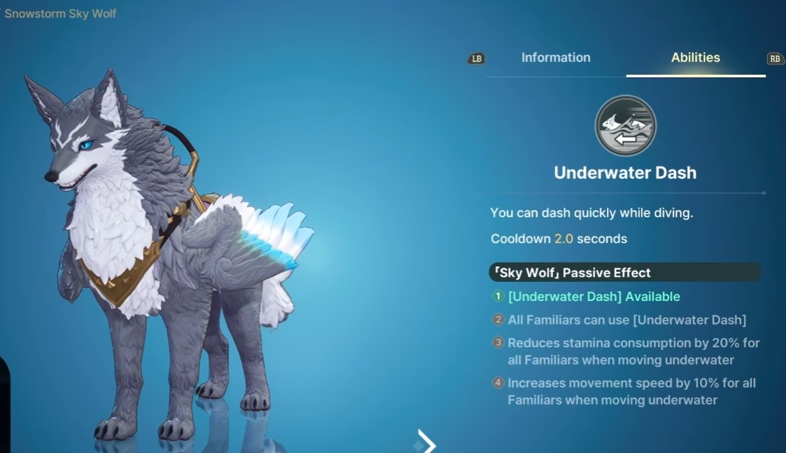 Snowstorm Sky Wolf familiar in DragonSword: Awakening