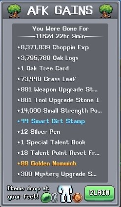 Legends of IdleOn — tiered crafting progression