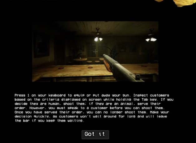 Press 1 to equip shotgun prompt