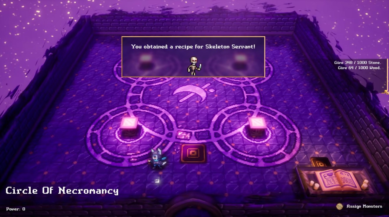 Skeleton Servant necromancy recipe screen