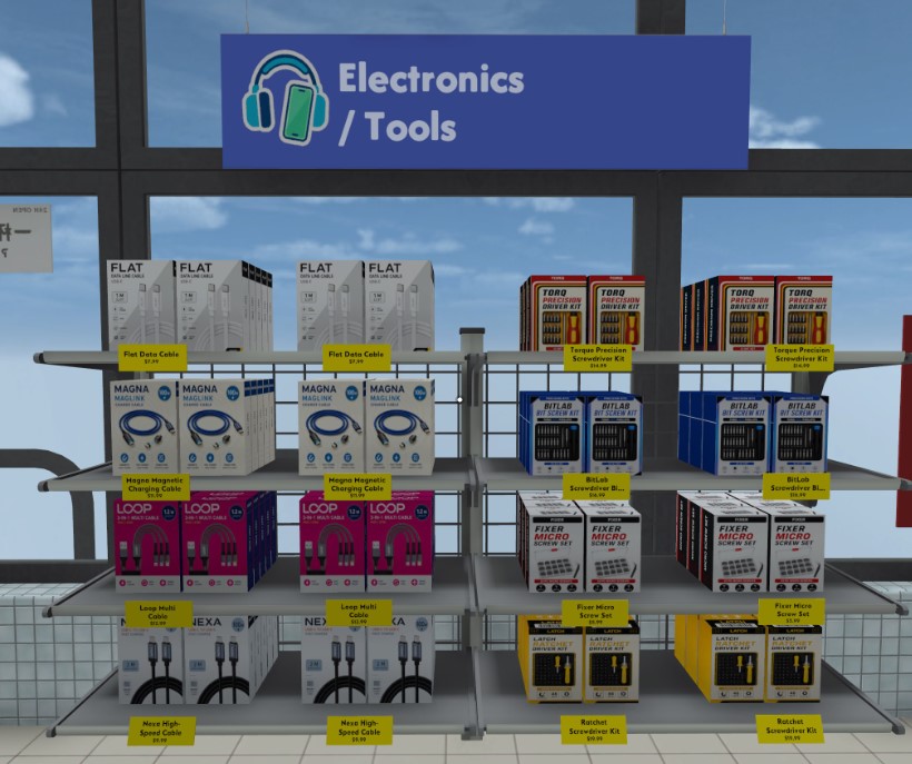 Dreamlike — electronics and tools aisle