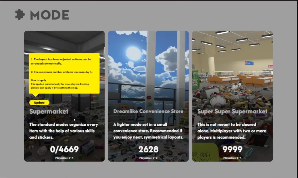 Three Modes — Supermarket, Dreamlike, SuperSupermarket