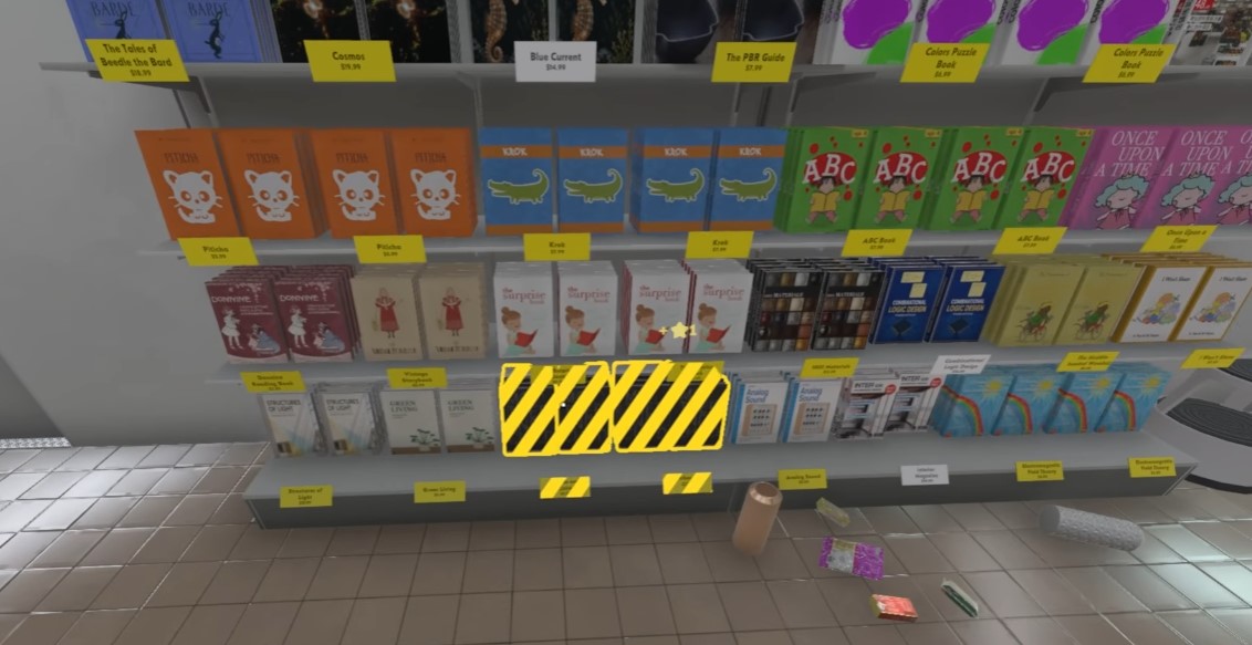 Yellow tag — shelf complete and correct