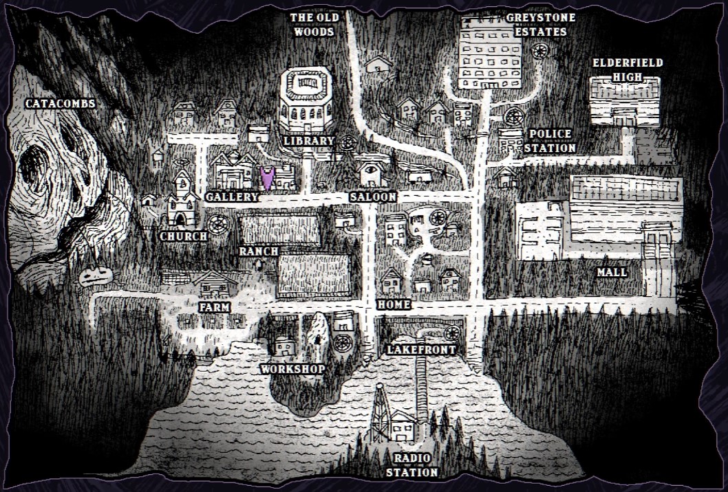 World map — sewer manholes and zone labels