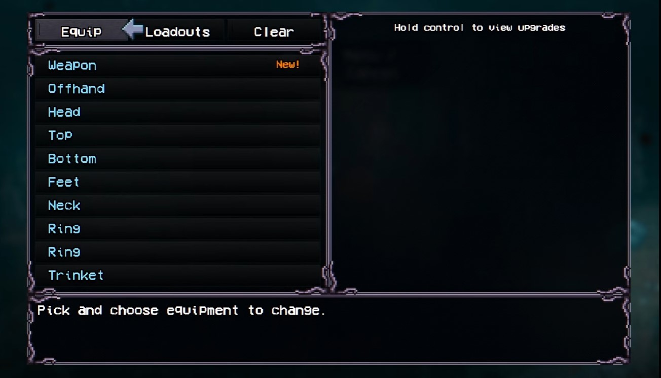 Starting weapon after character creation