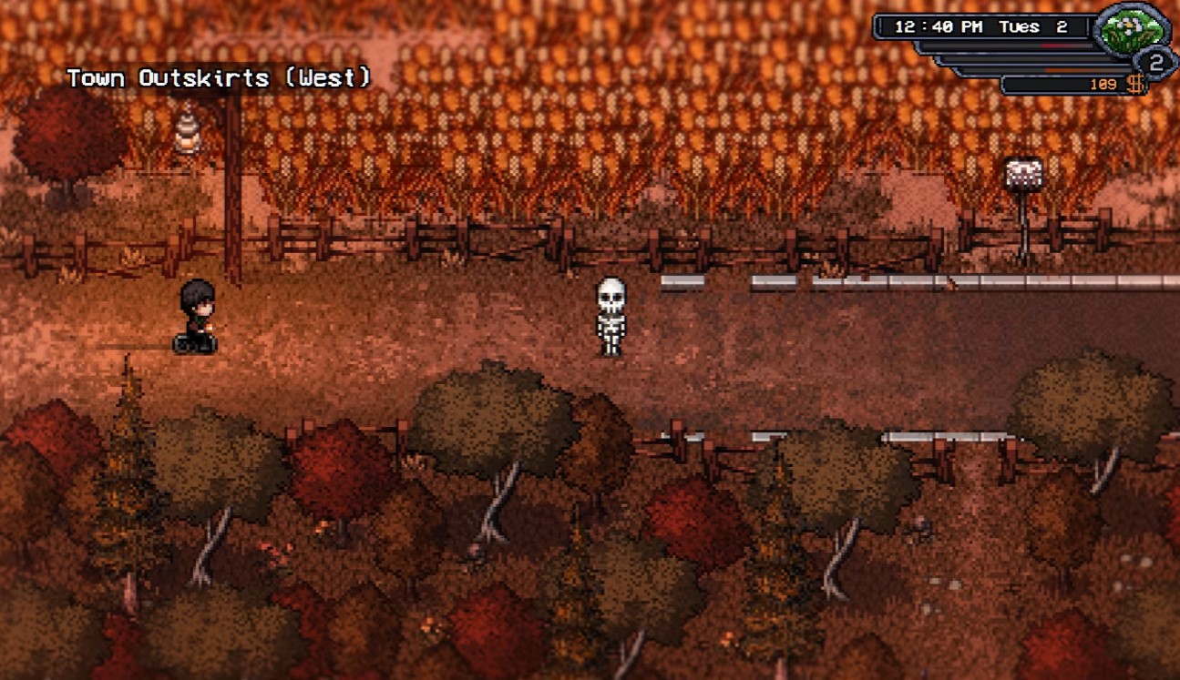 Town outskirts west — path to Hans Farm