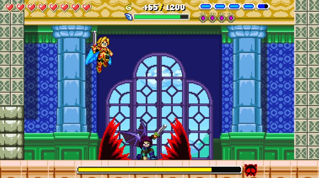 Astra boss — ranged patterns in the angel wing