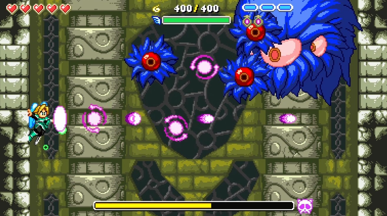 Guardian boss — first major fight, hook reward