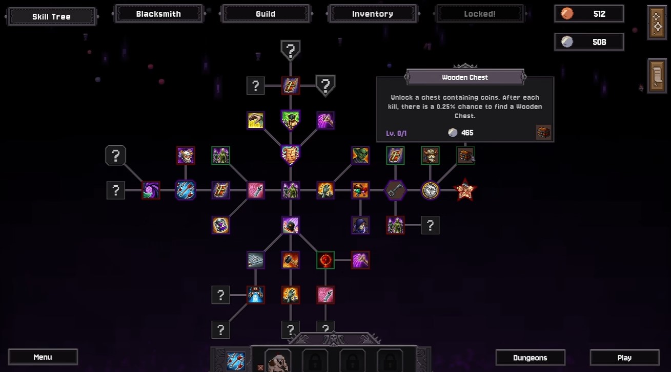 Wooden chest skill node — Brawler unlock in the codex
