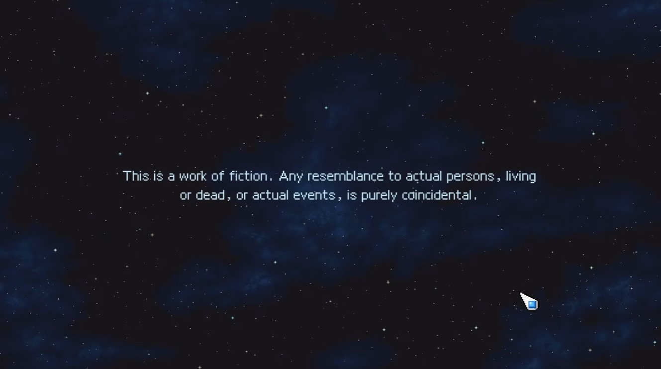 New game — protagonist and faction setup on the title screen