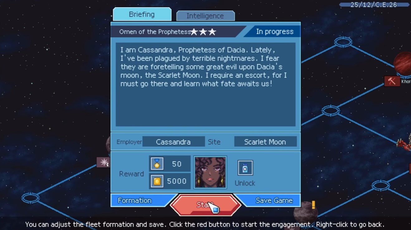 Mission #7 Omen of the Prophetess — Scarlet Moon contract on the mission board