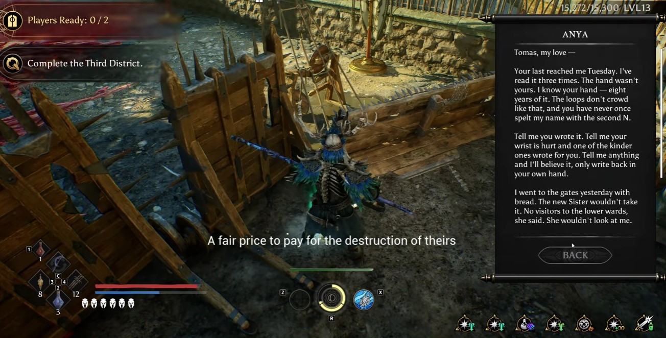 Lore counter in mission — scroll and tome collection HUD