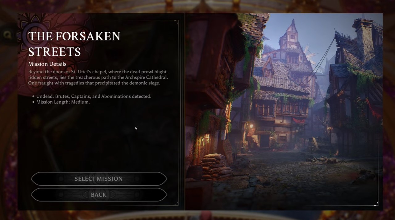 Mission I: The Forsaken Streets district portal and combat zone