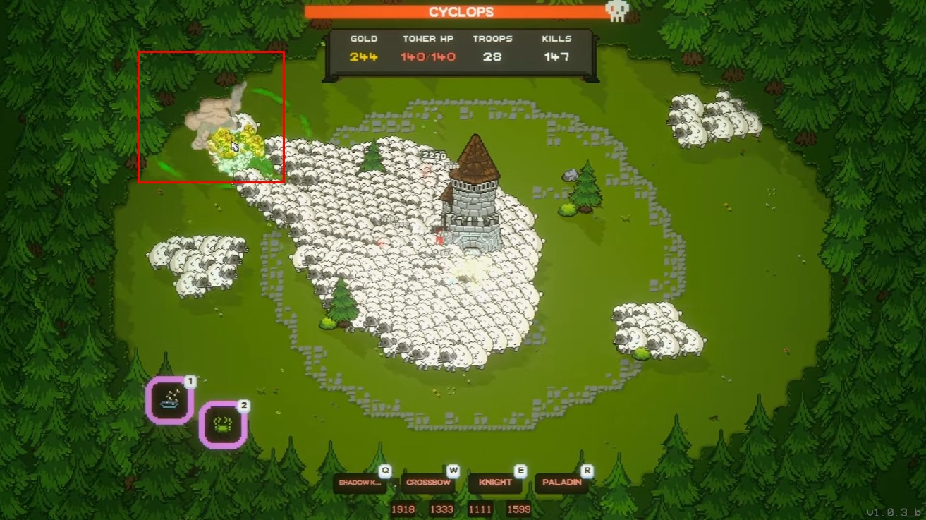 Cyclops in Forest Cave — rush him when he spawns