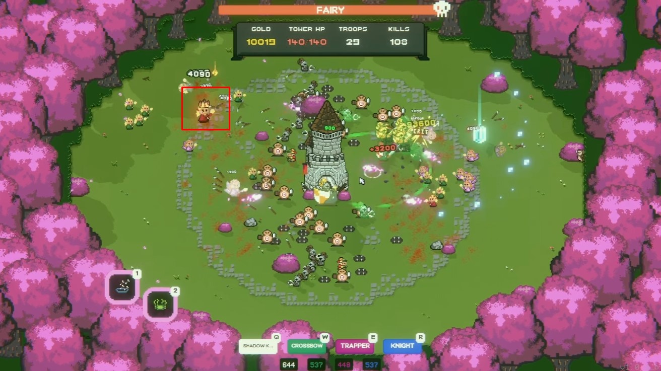 Fairy boss among flying monkeys — focus the fairy, not the adds