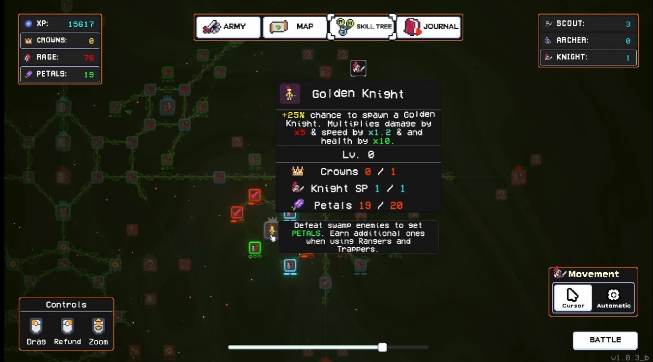 Golden Knight upgrade — proc buff for knights