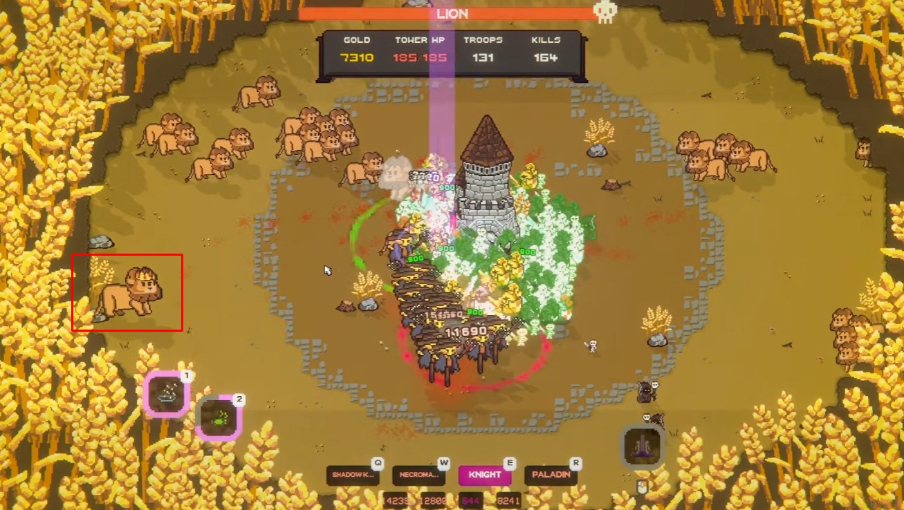 Lion boss in the farmlands — crown reward fight