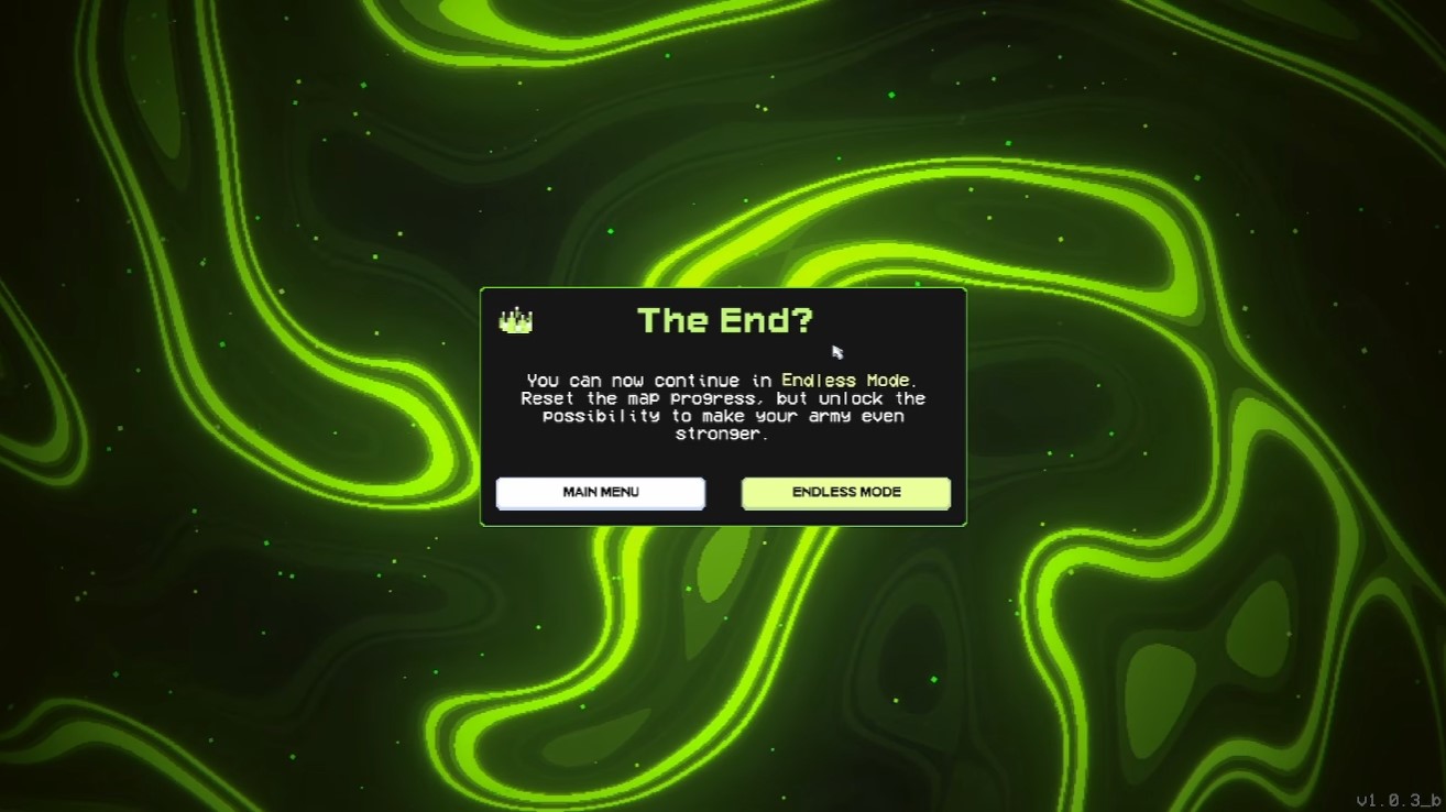 100% ending — click the crown three times after the Cursed King