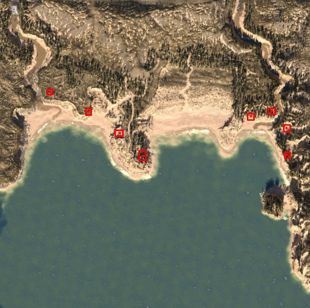 Dog spawn locations on Coast map
