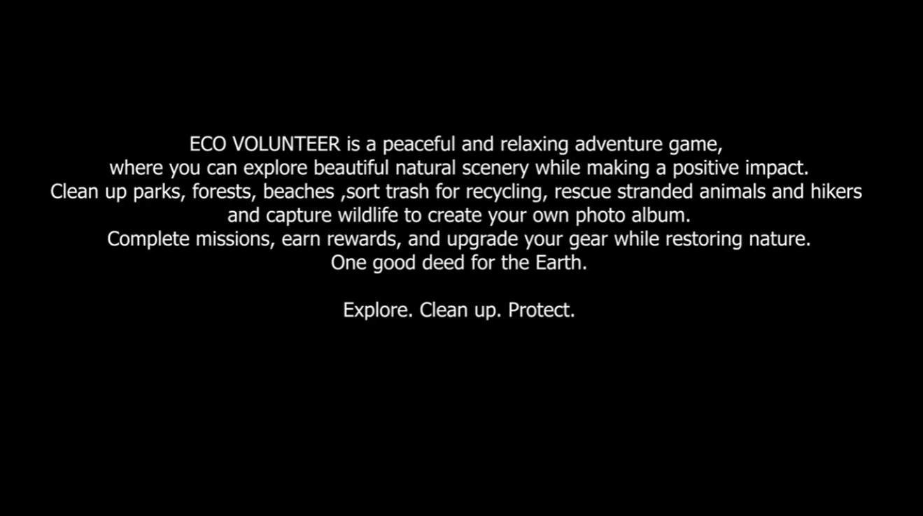 Eco Volunteer — in-game intro / starting area