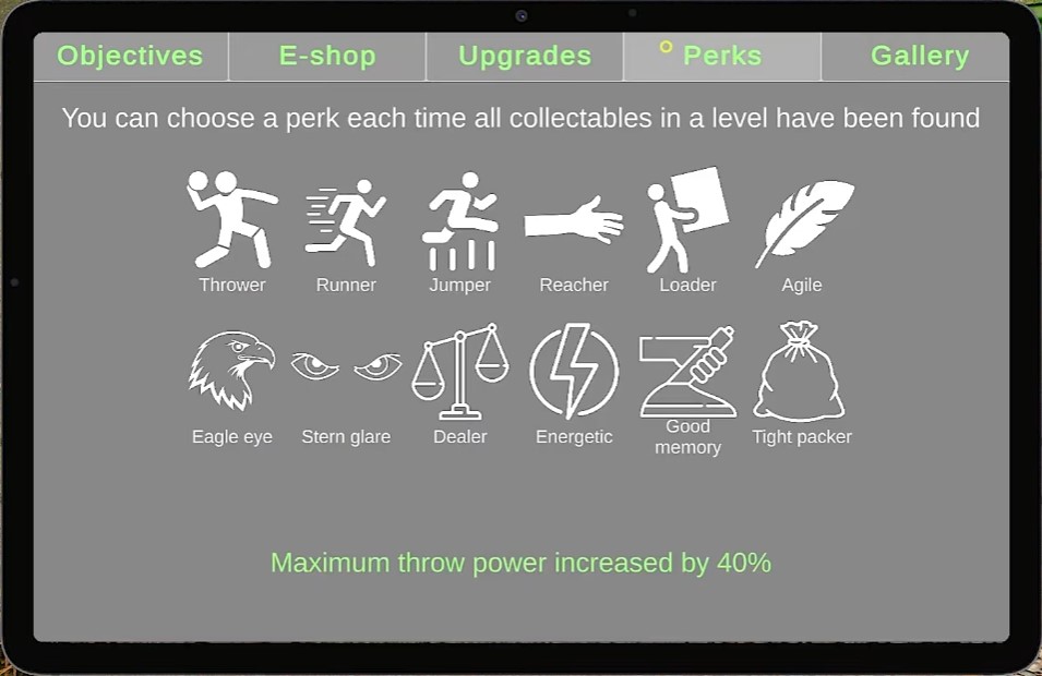 Menu perks — unlock after a completed map set