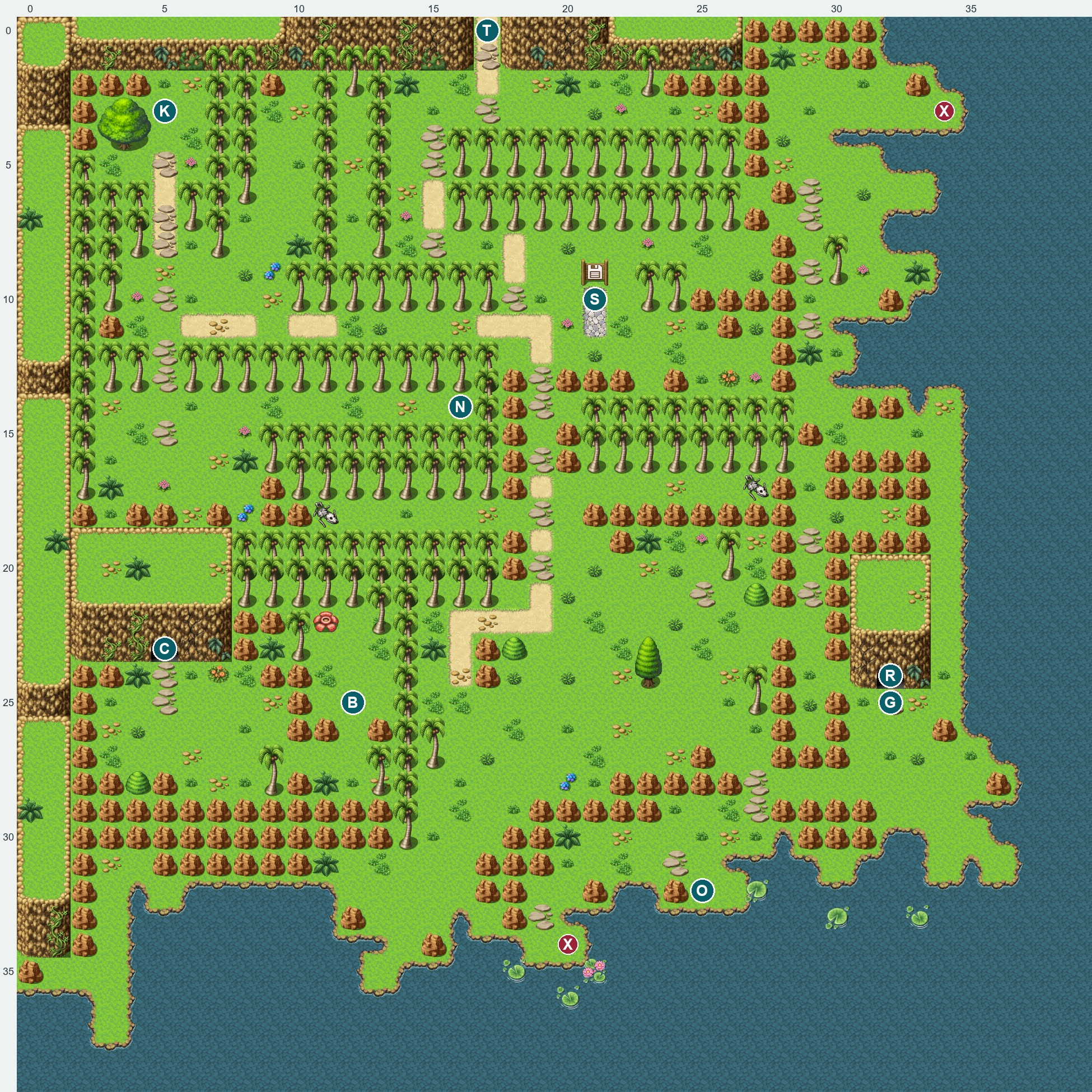 Forest guard and cave entrance