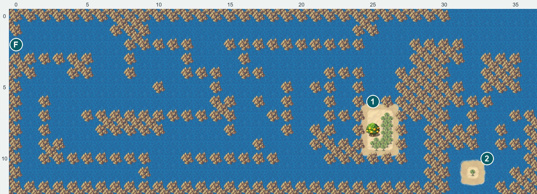 Ocean and island layout