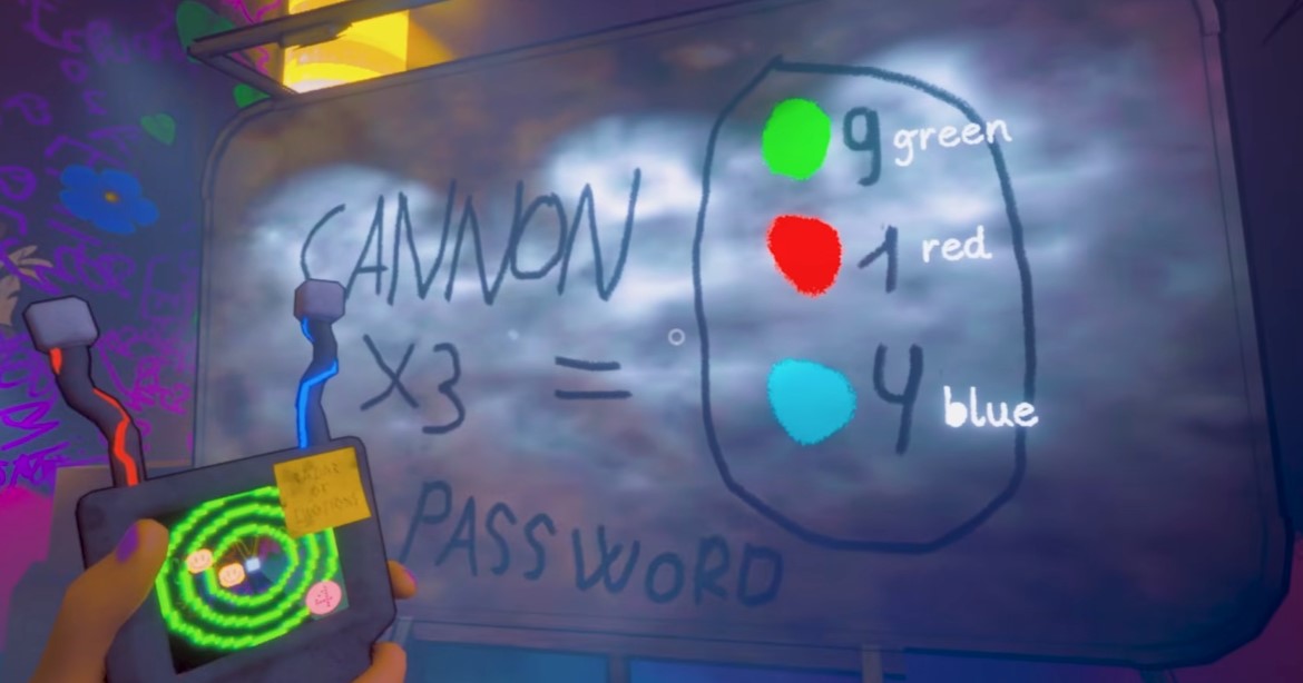 Cannon #1 in Food Court — blue flash means first digit 4