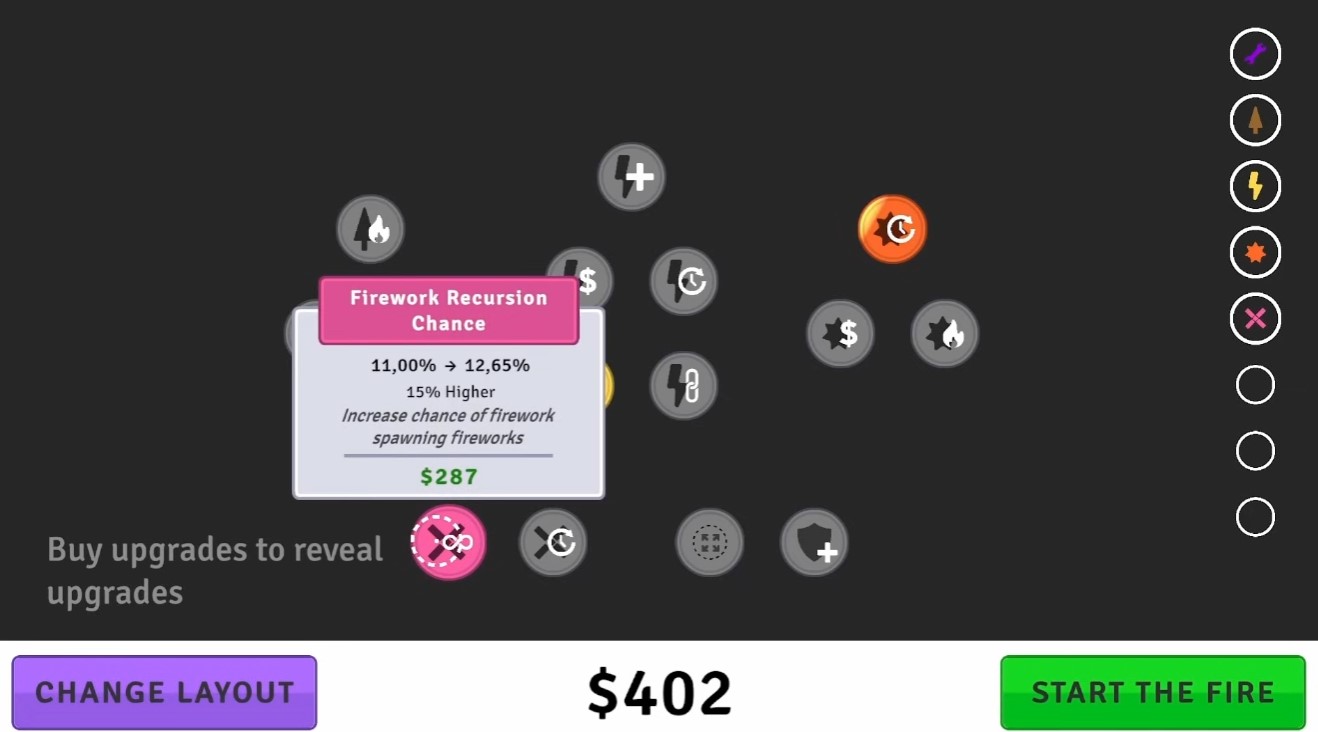 Firework recursion chance upgrade — chain fireworks off lightning