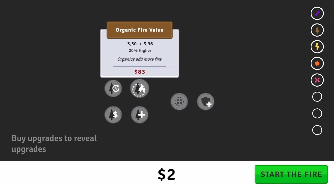 Organic fire value upgrade — more money per burn