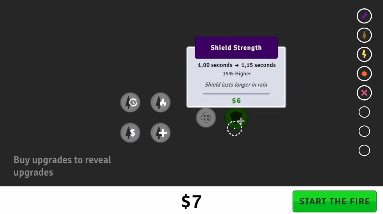 Shield strength upgrade — buffer against rain shrink