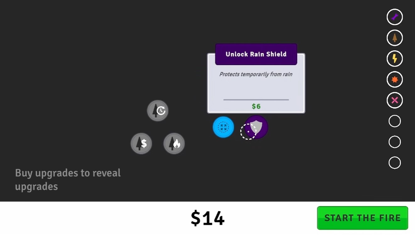 Unlock rain shield upgrade — first real survival tool