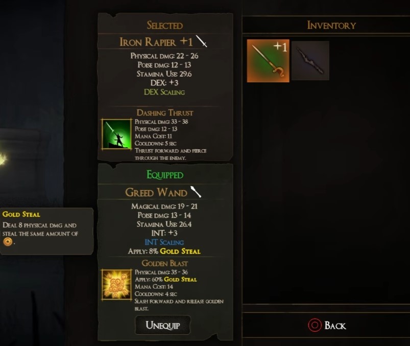 Iron Rapier +1 — Gorilla drop screen