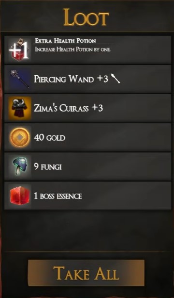 Loot screen
