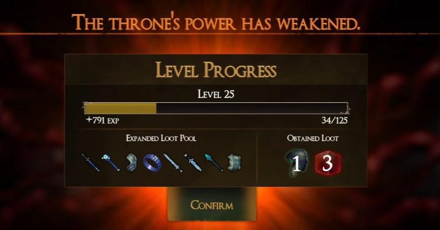 Loot screen