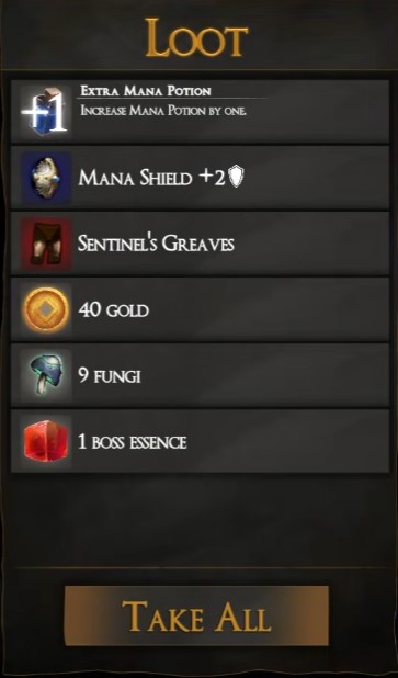 Loot screen — Bleed Wand