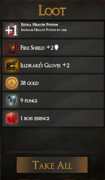 Loot screen