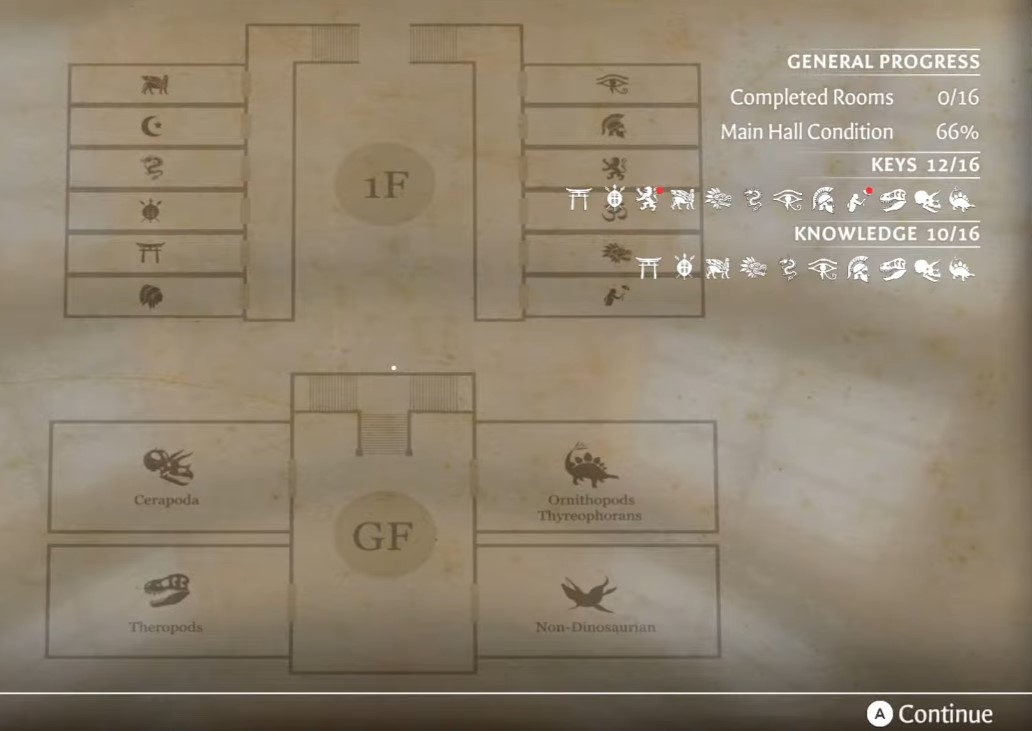 Museum wing map — exhibit layout overview
