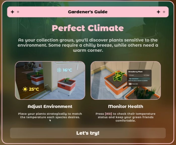 Perfect climate — light and temperature in the green zone