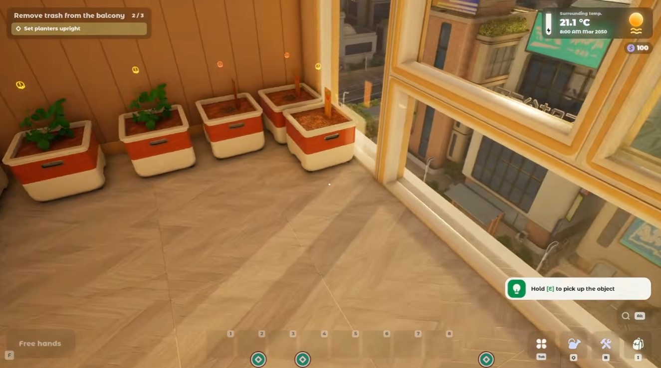 Remove trash from the balcony